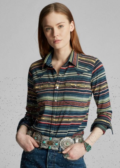 Camisa Ralph Lauren Mujer Multicolor - Southwestern Jacquard - ZGXQV4698